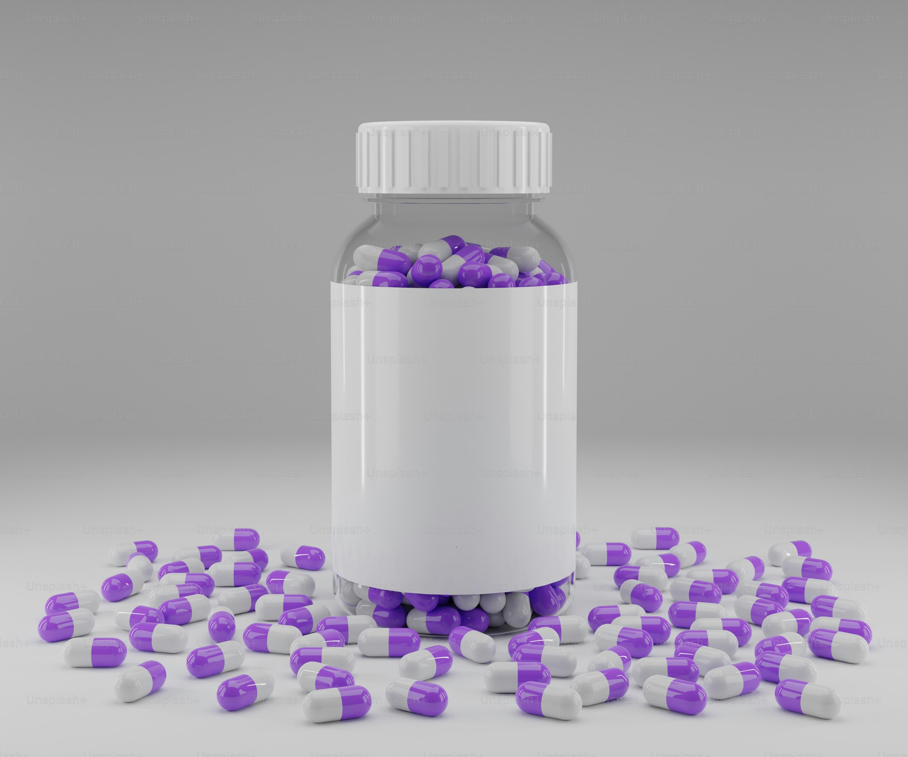 3D Rendering Medicine Bottle.