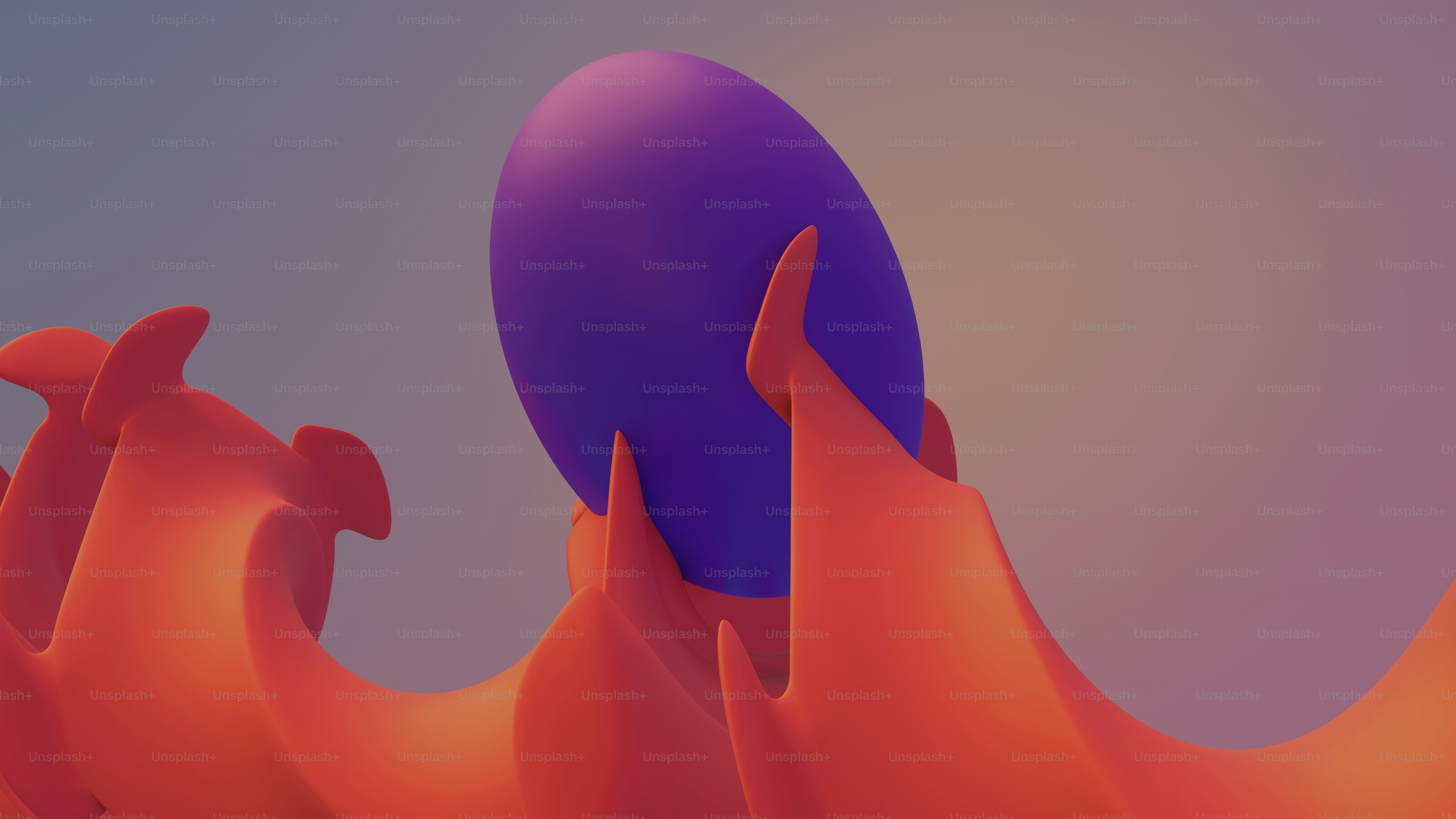 ein computergeneriertes Bild eines blauen und violetten Objekts