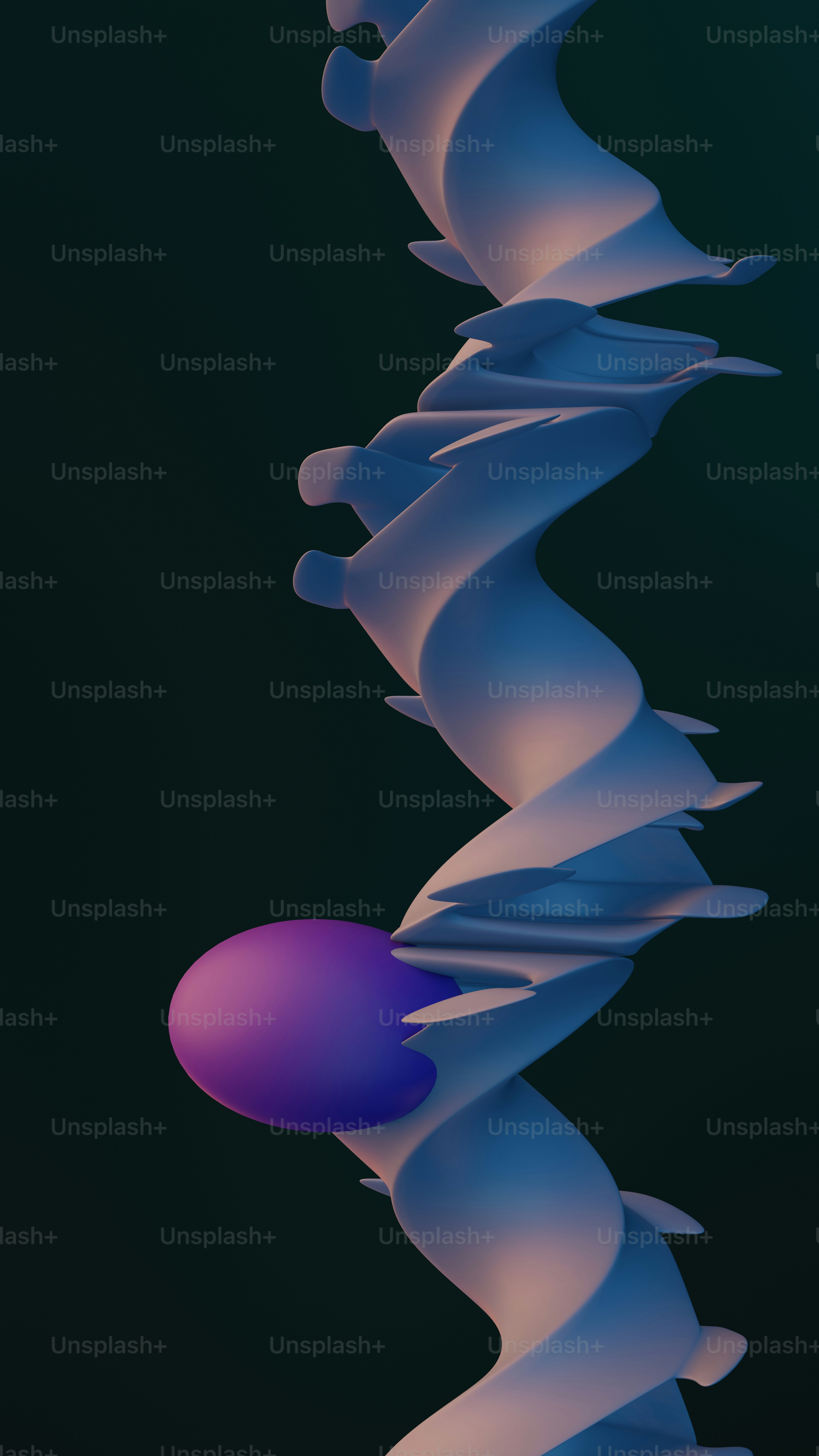 a computer generated image of a purple object