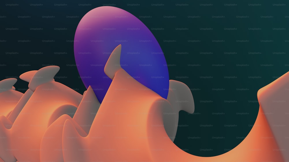 Una imagen generada por computadora de un objeto azul y púrpura
