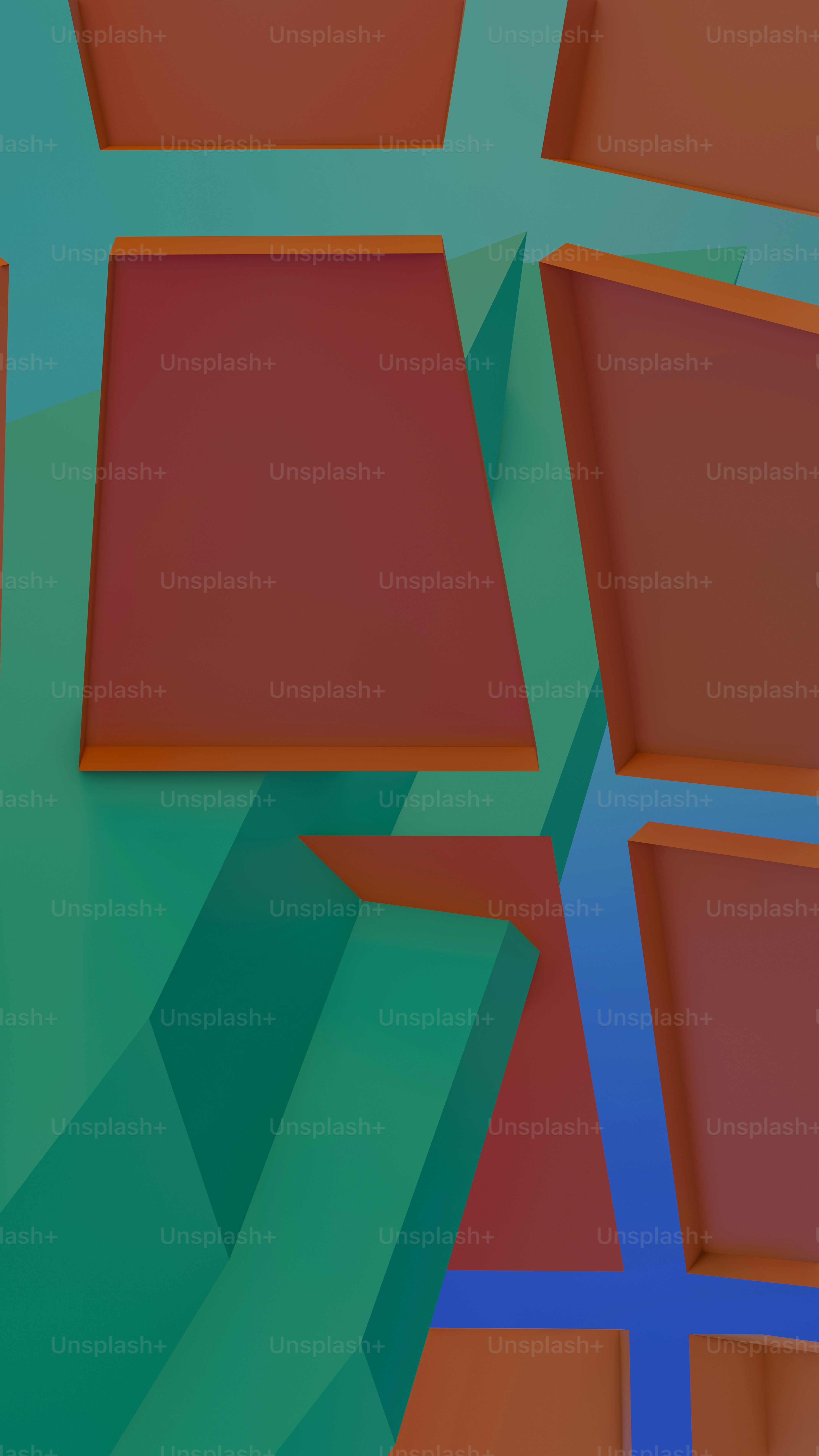 Ein mehrfarbiges abstraktes Bild einer geometrischen Struktur