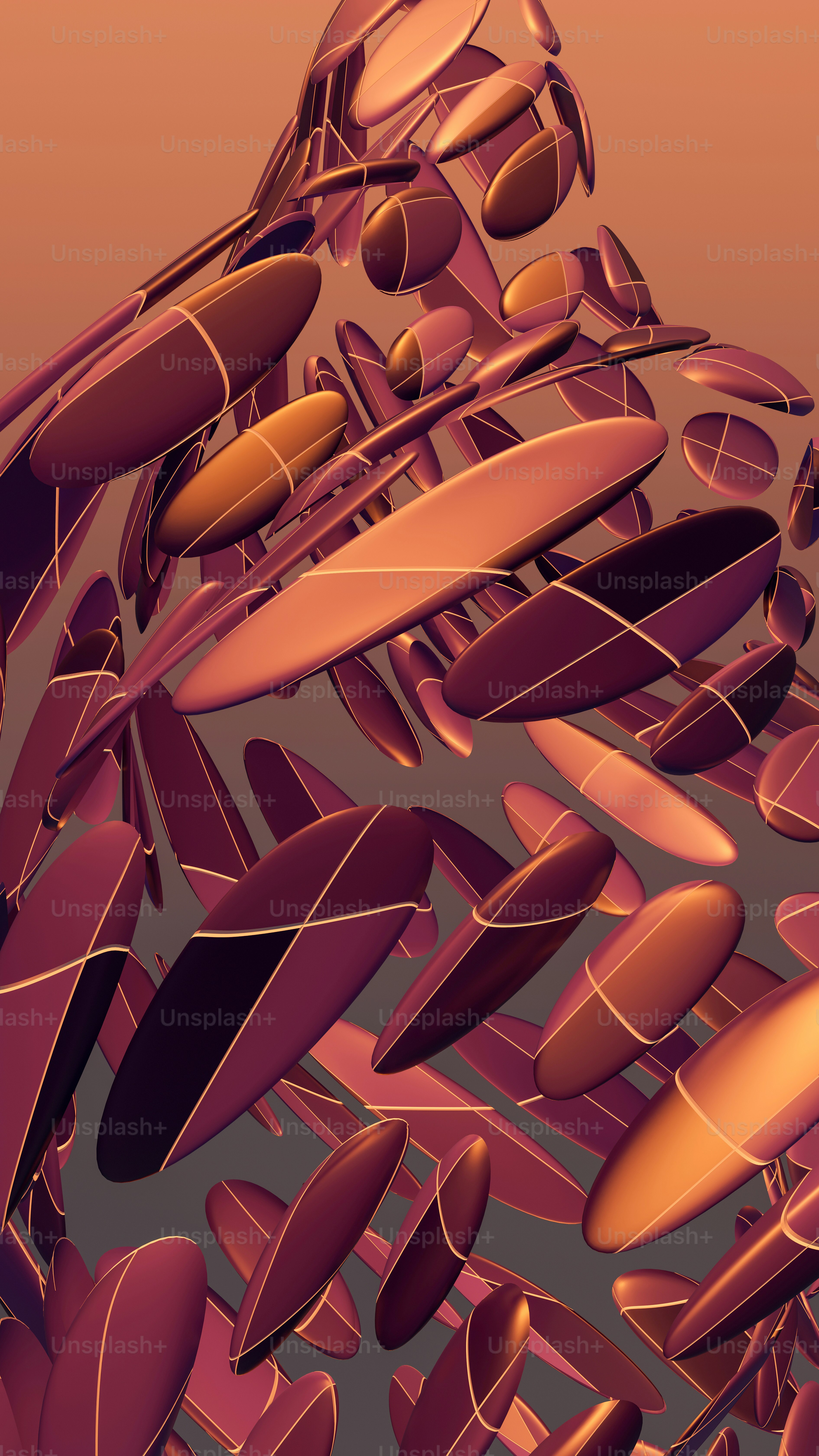 Ein digitales Bild einer Reihe von Objekten