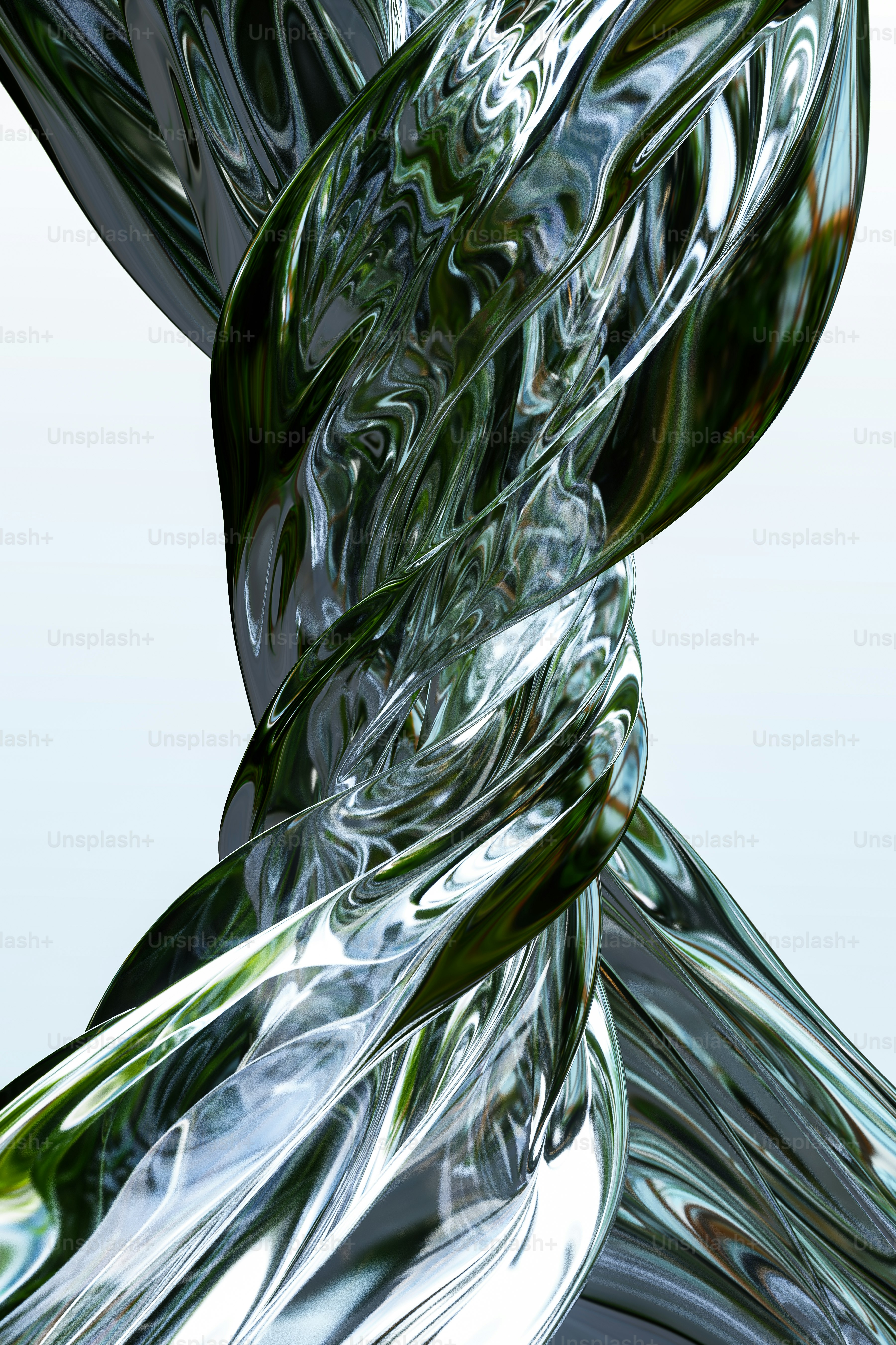 a close up of a green and white object