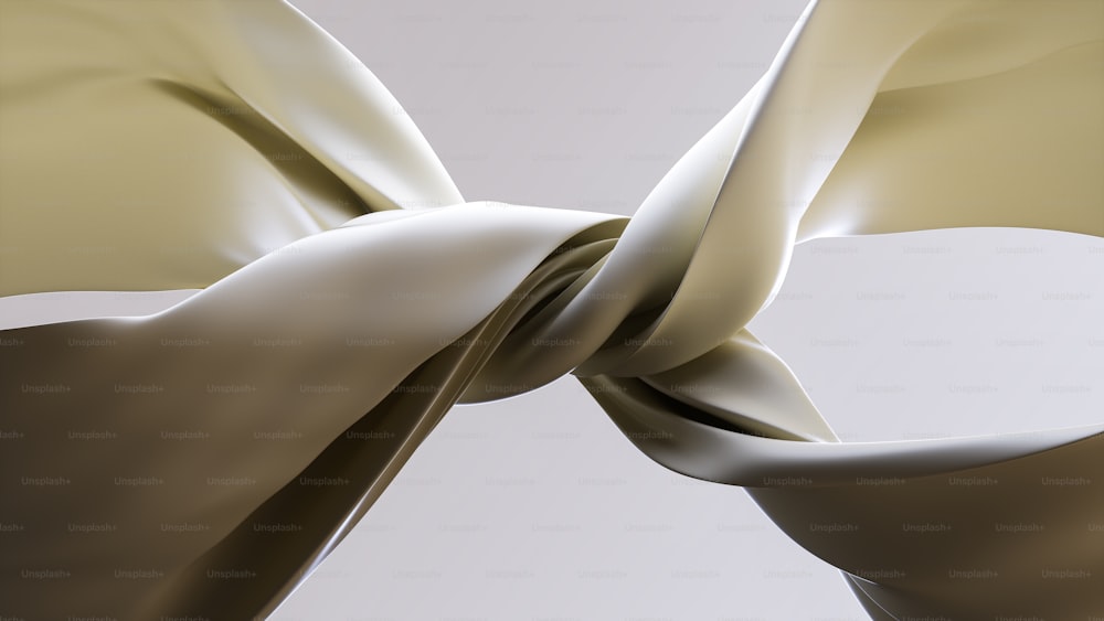 an abstract image of a white and brown ribbon