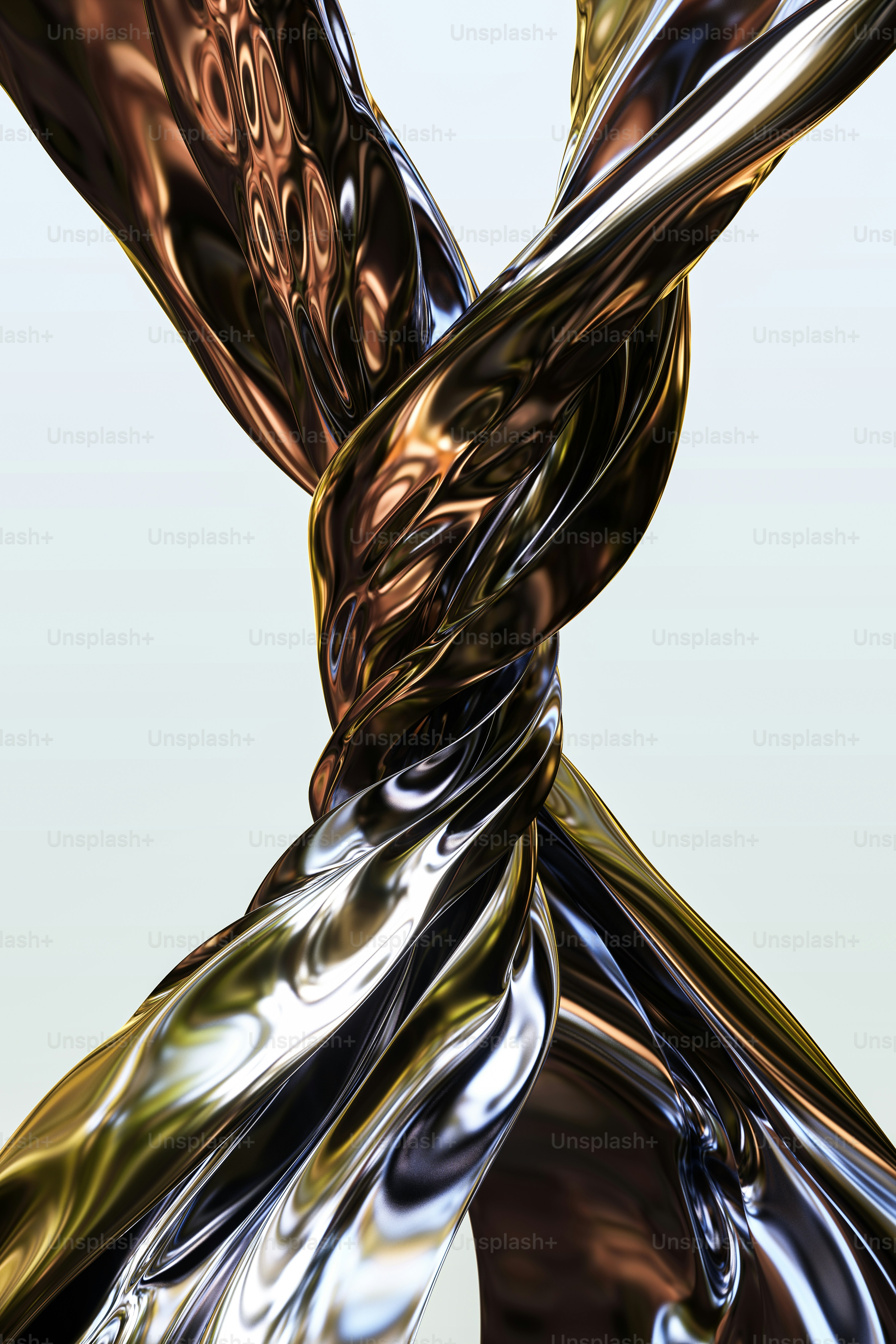 a close up of a metal object with a sky background