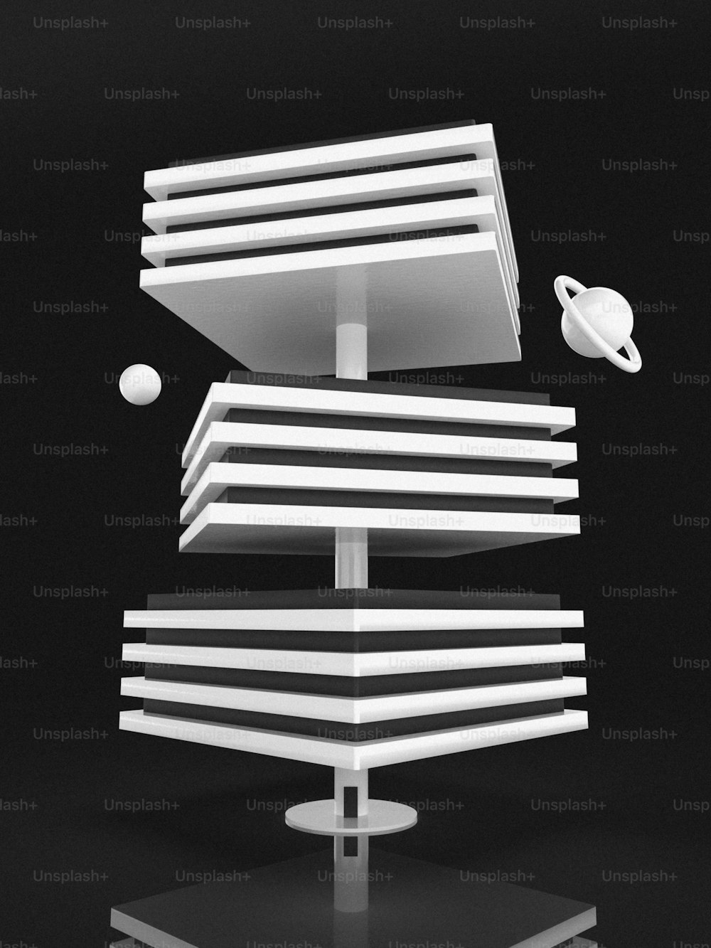 Una foto en blanco y negro de un estante de libros