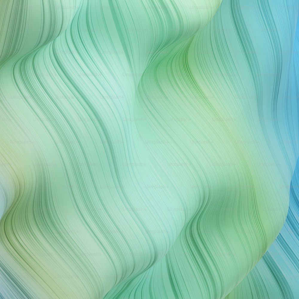 a green and blue background with wavy lines