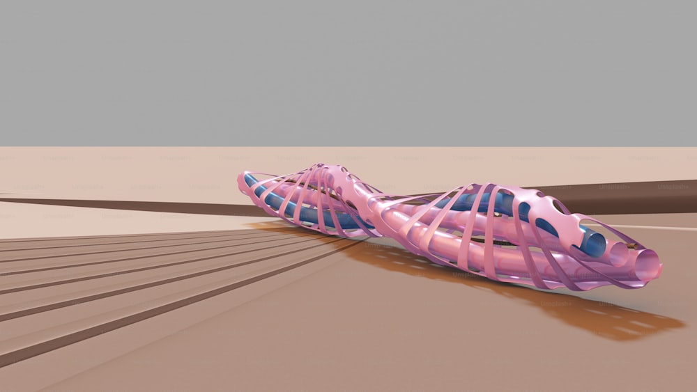 a computer generated image of a pink shoe