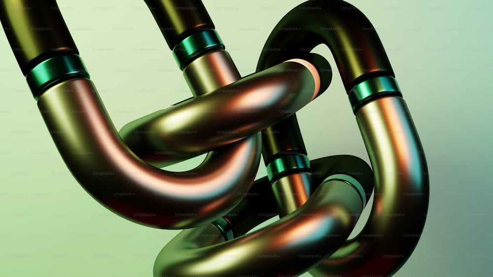a 3d image of a metal chain