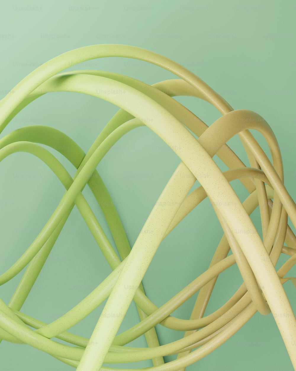 a bunch of green and yellow wires on a green background