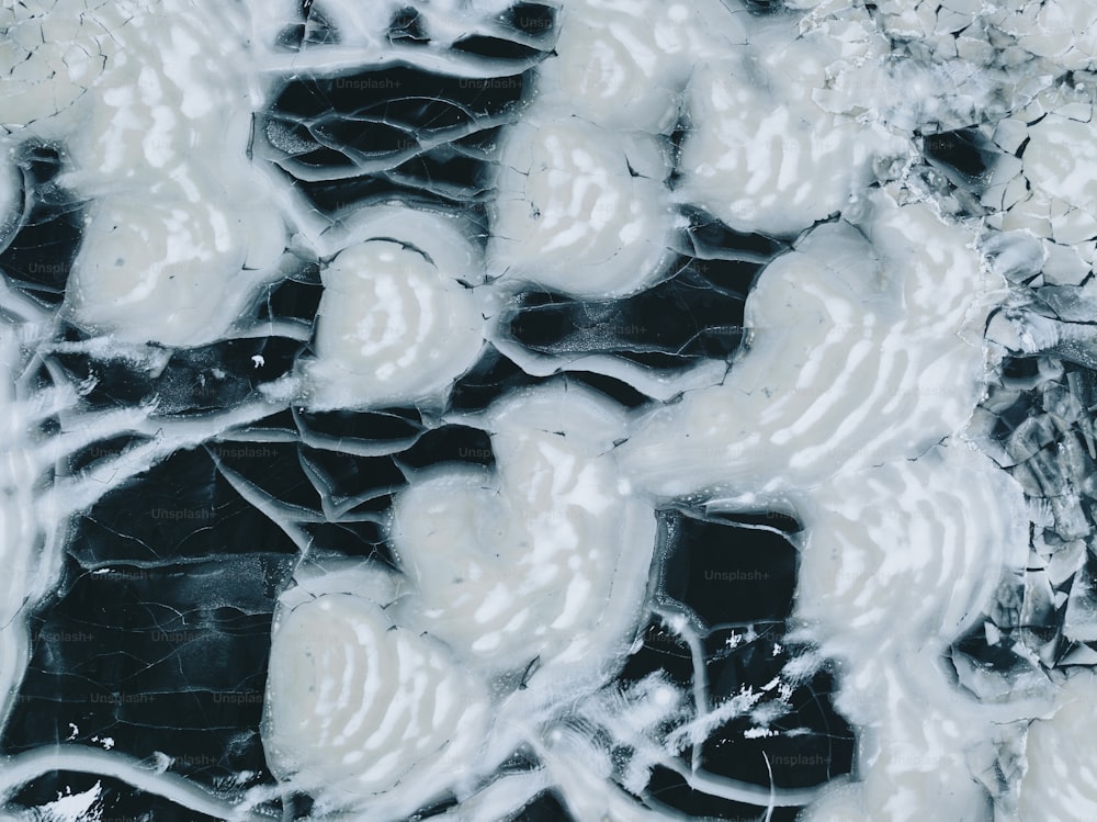 um close up de um mármore preto e branco