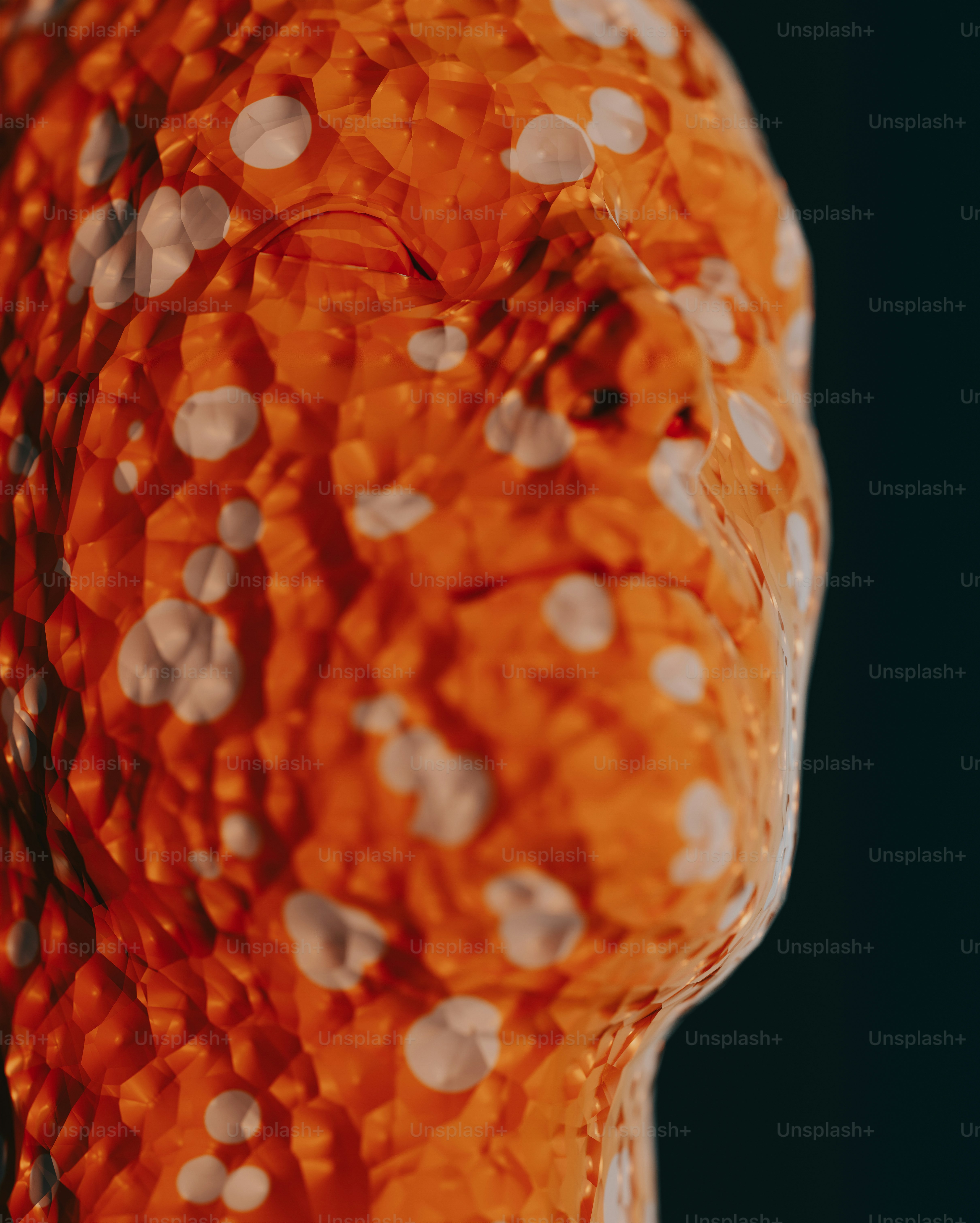 a close up of a person's head with dots on it