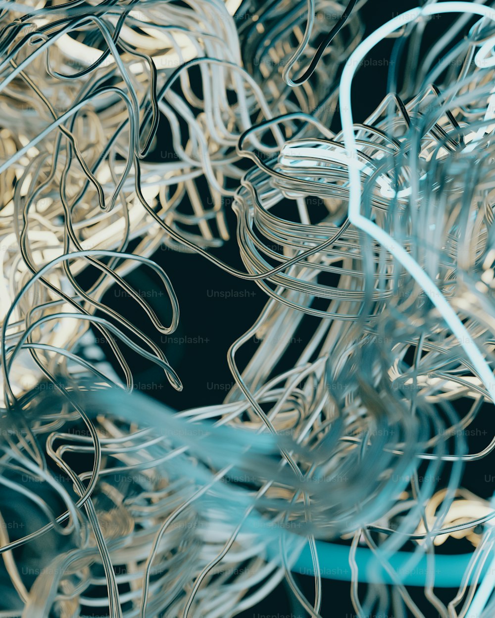a close up of a bunch of wires