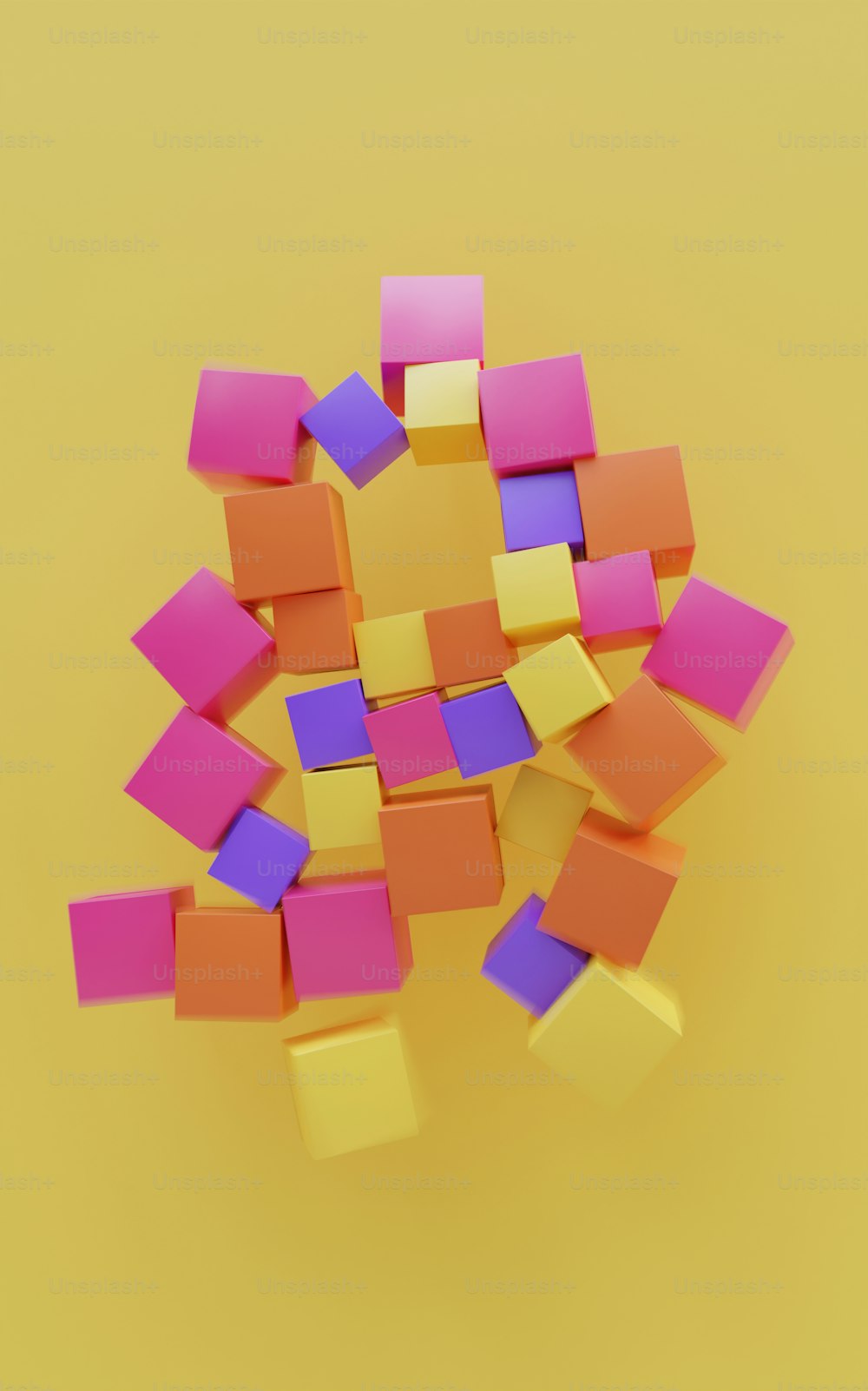 a pile of colorful sticky notes on a yellow background