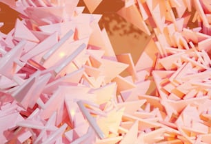 a large amount of pink and white shapes