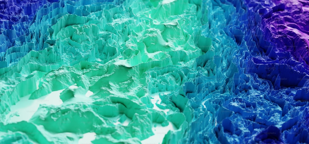 a close up of a multicolored wall of ice