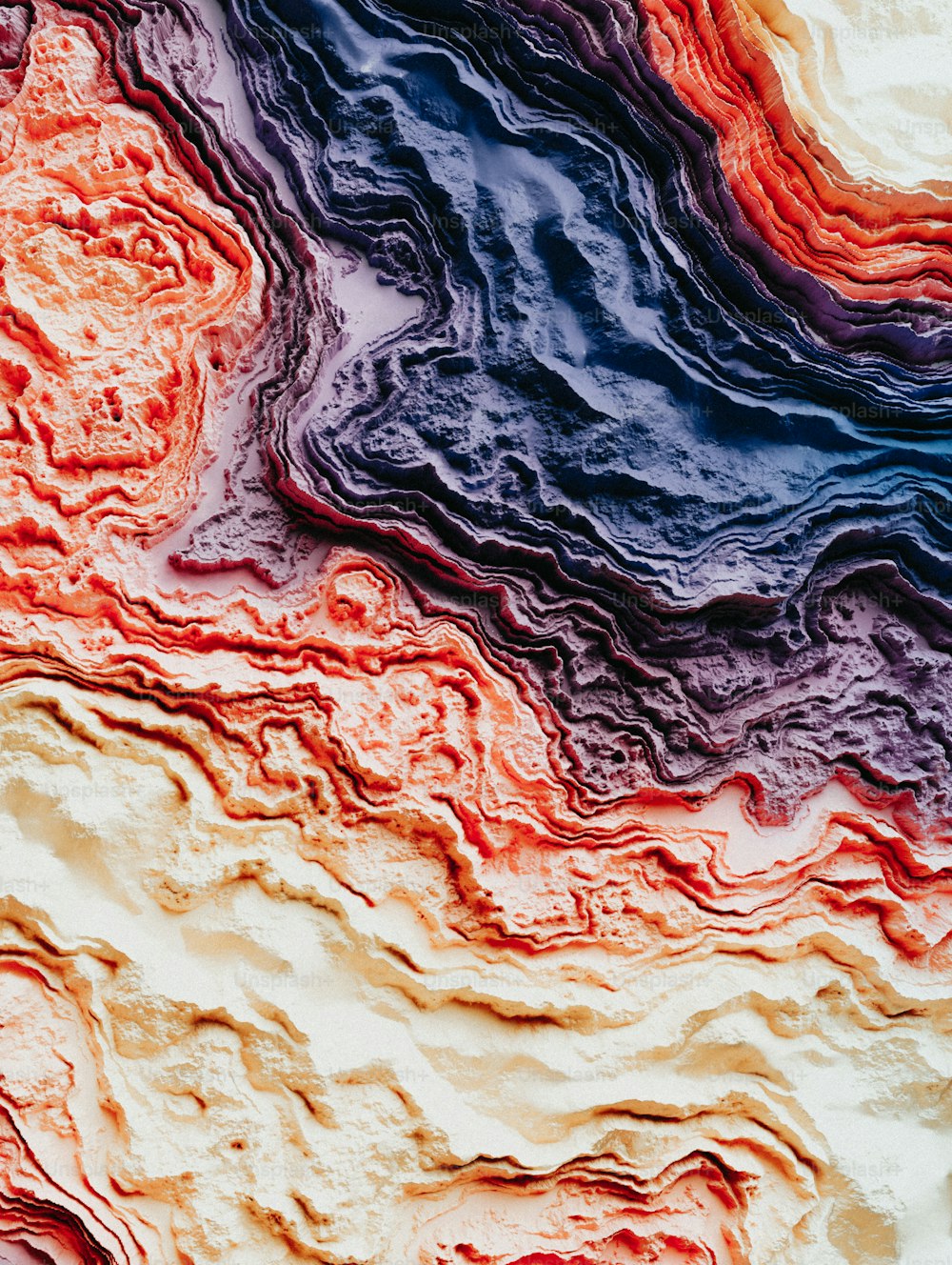 a close up view of a multicolored surface