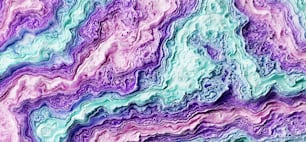 Una pintura abstracta con colores púrpura, azul y verde