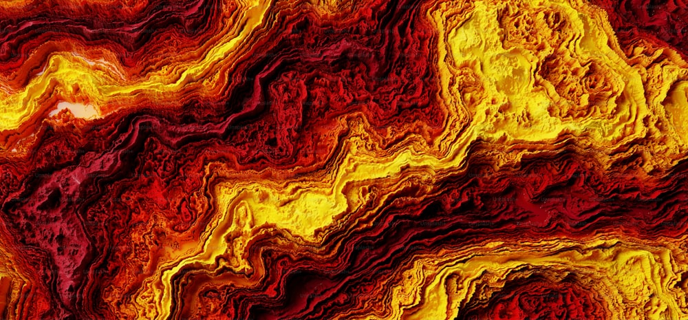 a close up of a red, yellow, and orange pattern