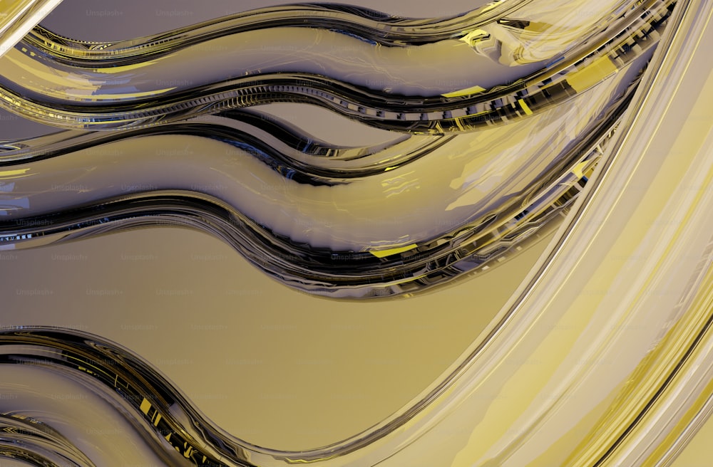 Una imagen generada por computadora de líneas onduladas y curvas