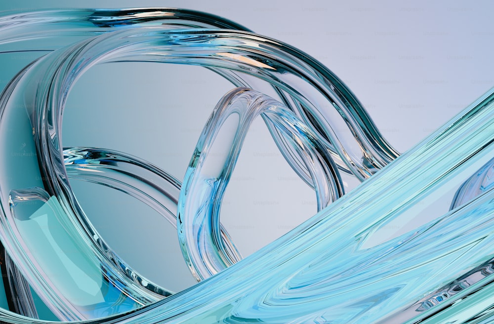 a close up of a blue glass object