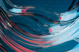 a blue background with red and white lines