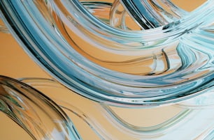 ein abstraktes Gemälde aus blauen und weißen Linien
