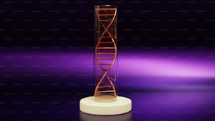 a tall glass tube with a spiral staircase in it