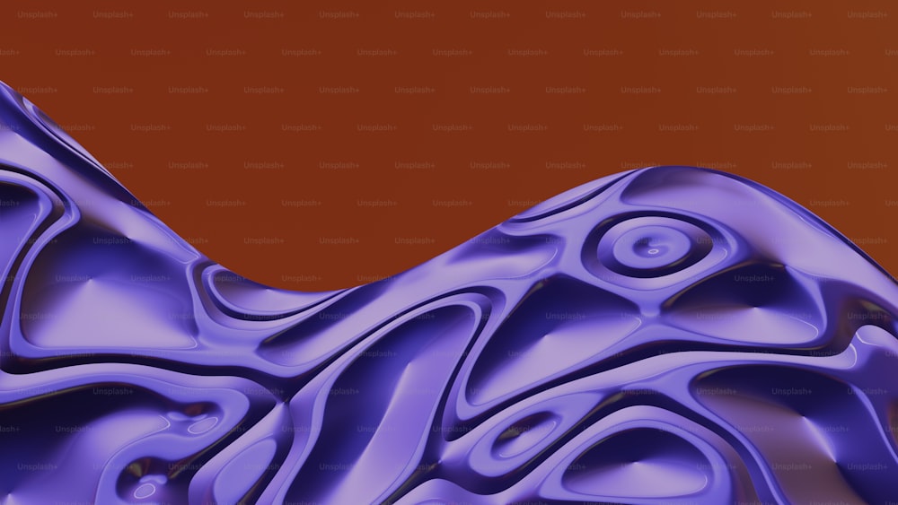 an abstract painting of a purple wave on a brown background