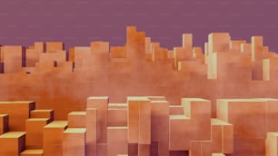 uma imagem gerada por computador de uma cidade no deserto