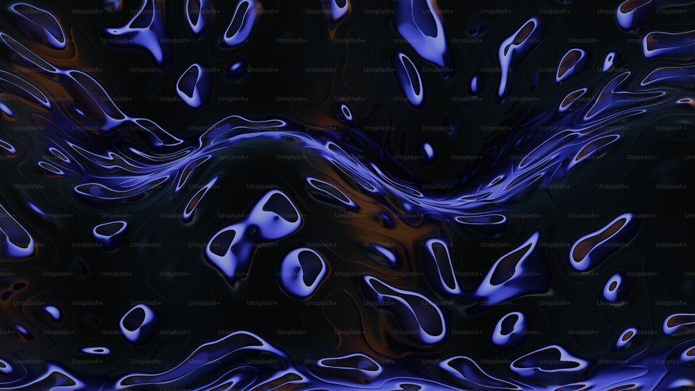 ein blauer und schwarzer Hintergrund mit vielen Blasen
