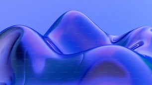空気中に浮遊する青と紫の液体物質