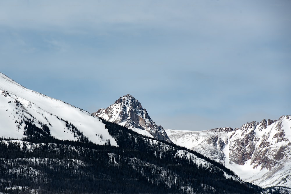 a snow covered mountain with a sky background