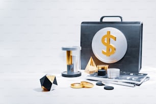 a briefcase with a dollar sign on it