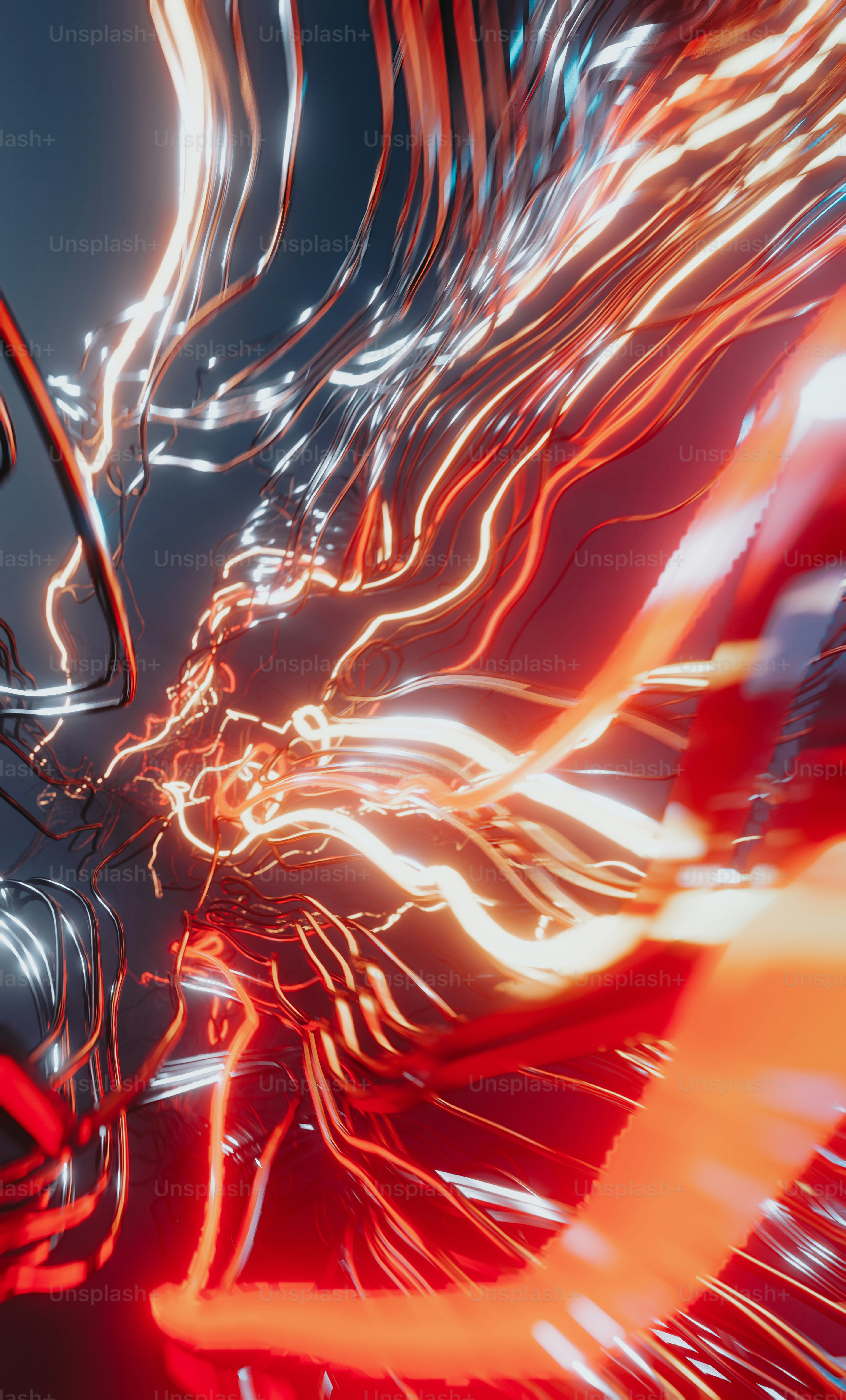 ein computergeneriertes Bild eines rot-weißen Objekts