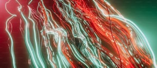 a red and green abstract photograph of a woman's body