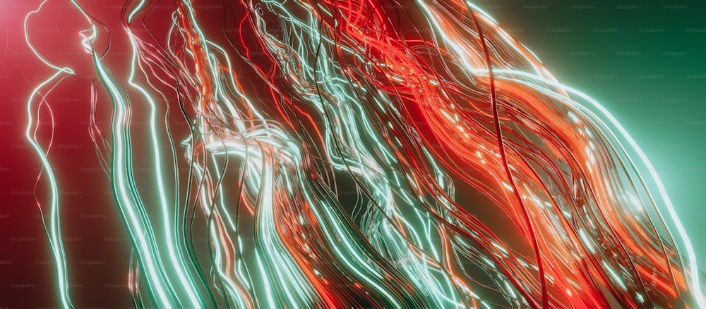 a red and green abstract photograph of a woman's body