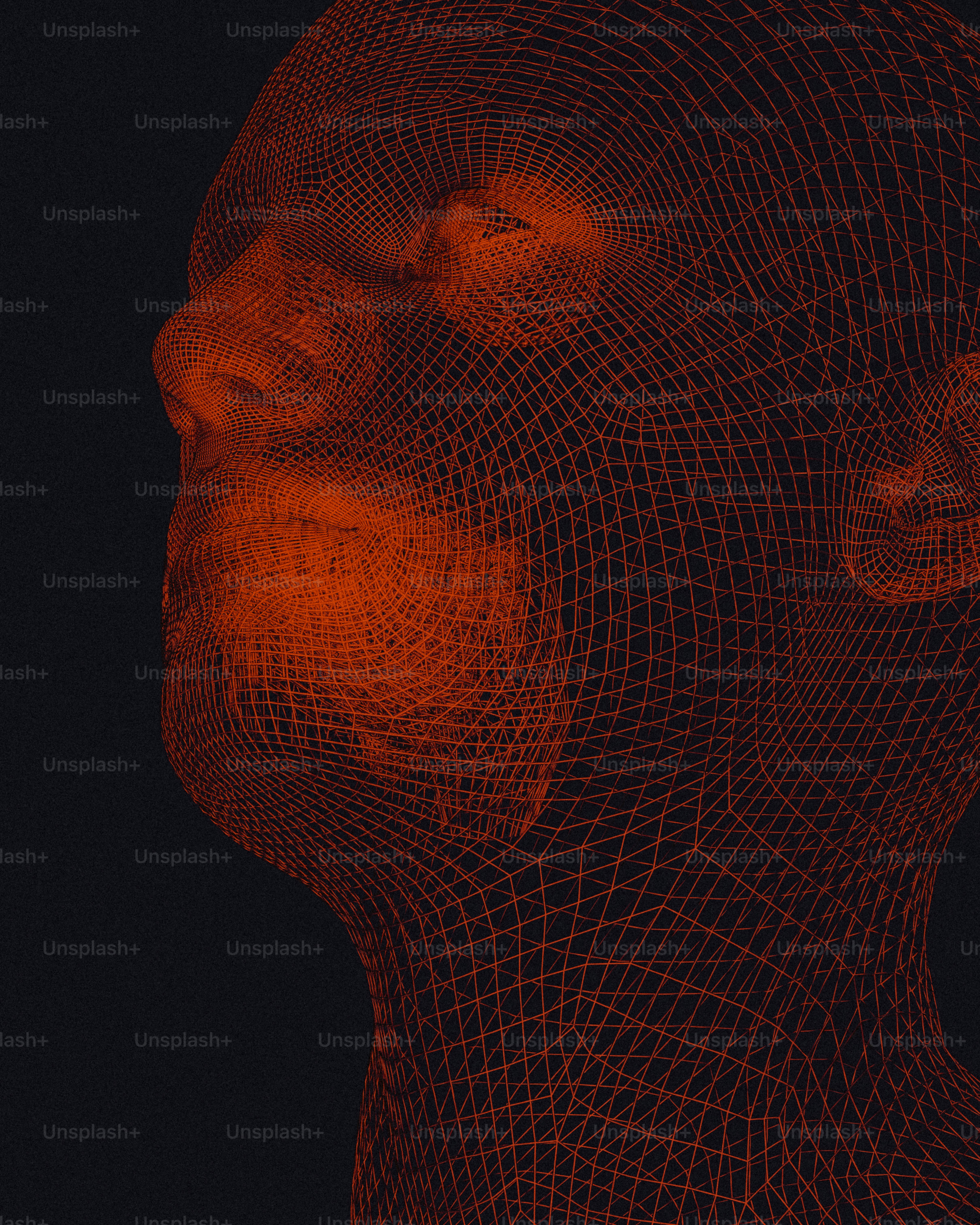 Der Kopf eines Mannes wird mit einem roten Licht angezeigt