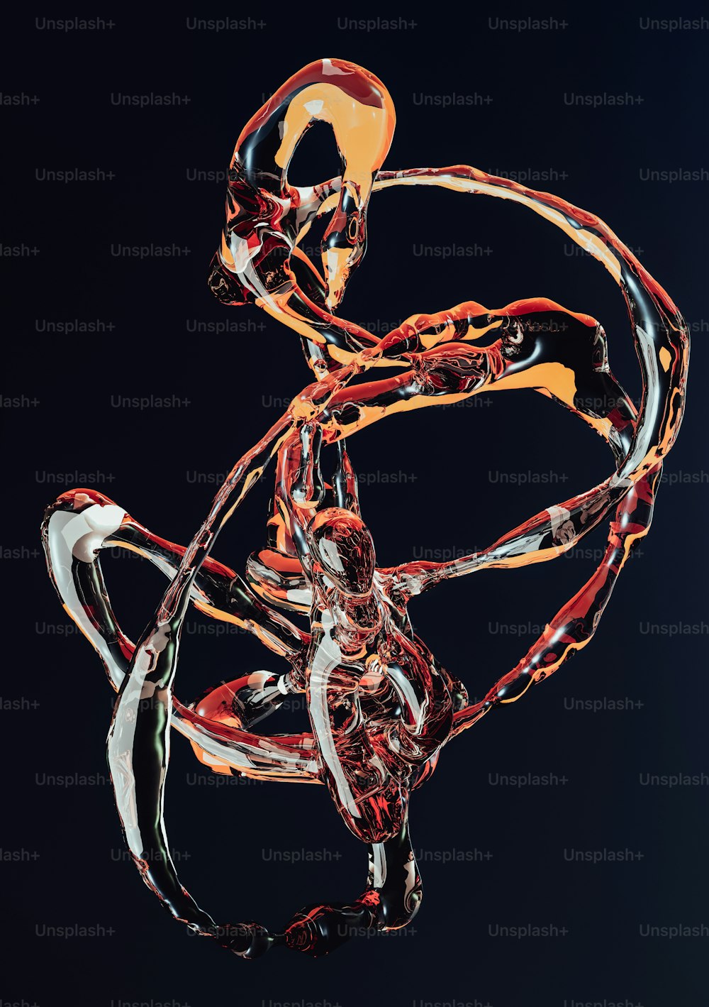a glass sculpture of a human being in motion