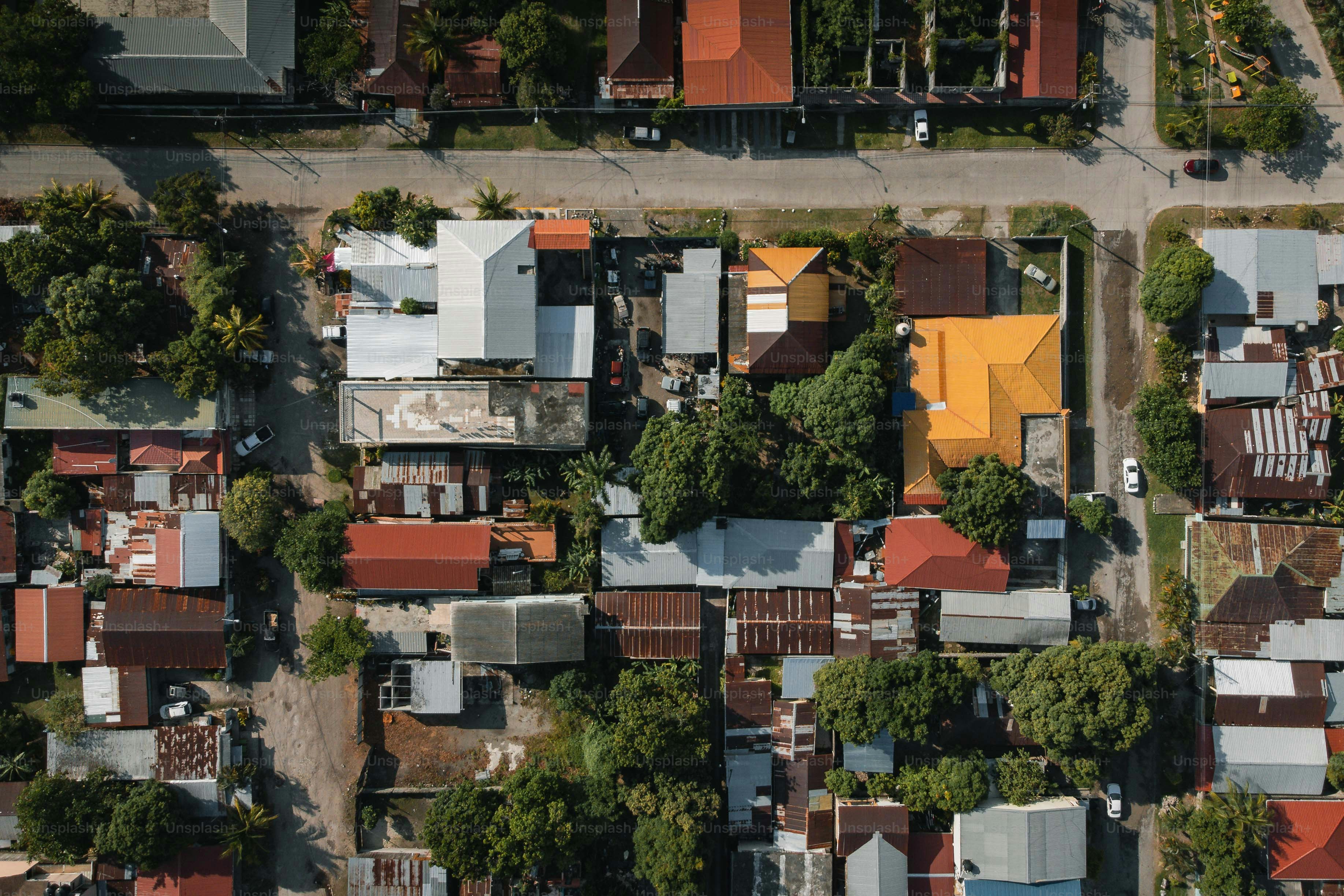 an aerial view of a neighborhood with lots of houses