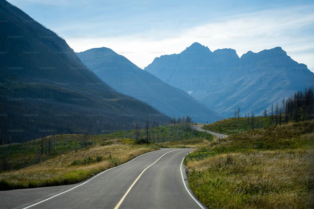 a road in the middle of a mountain range