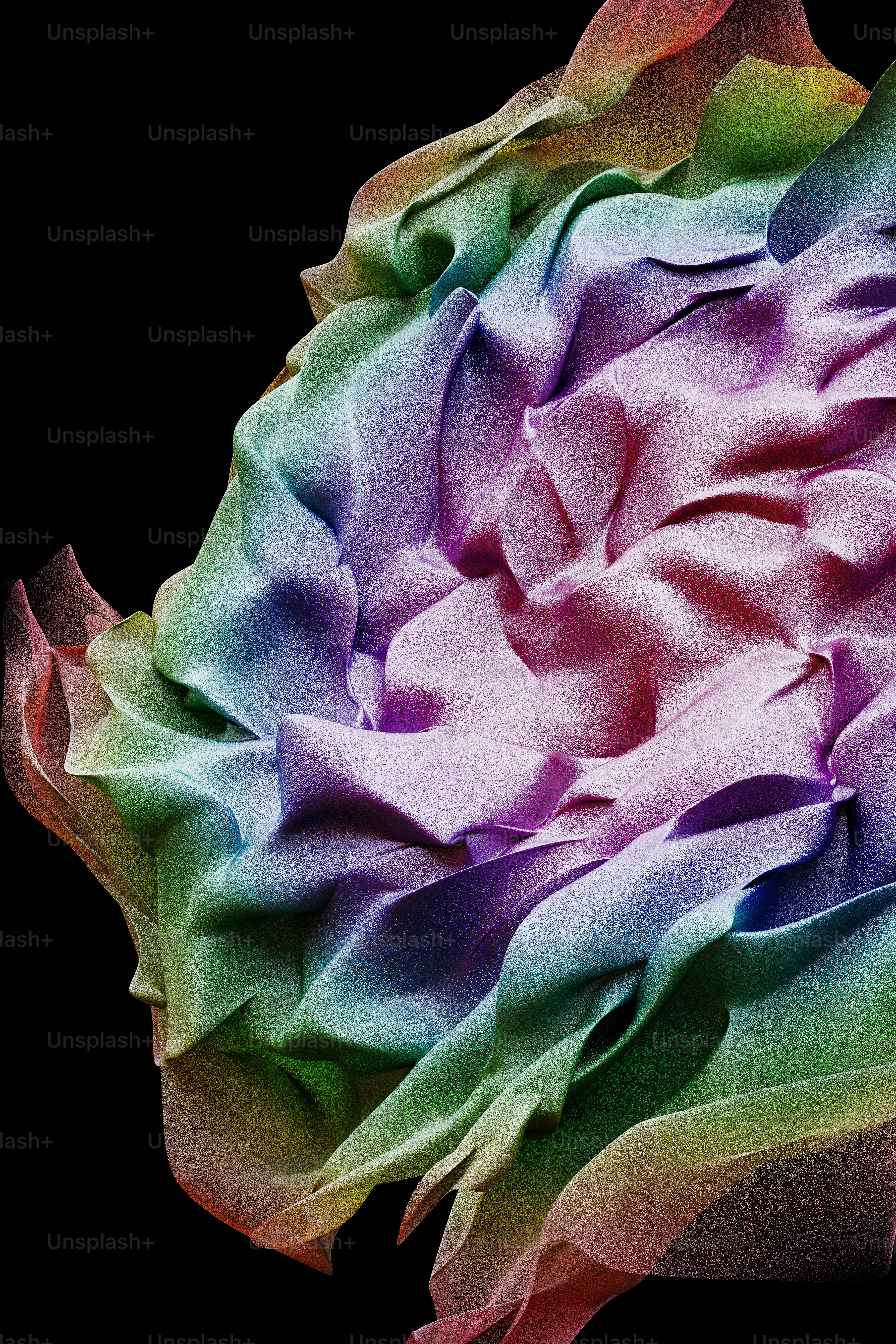 um close up de uma flor colorida em um fundo preto