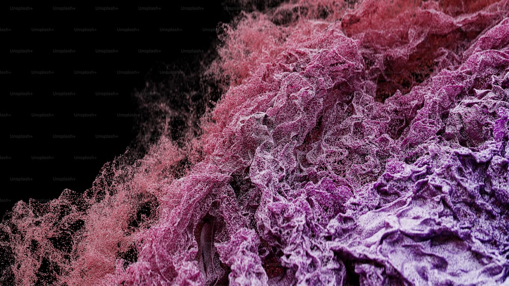 un primer plano de una sustancia rosa y púrpura