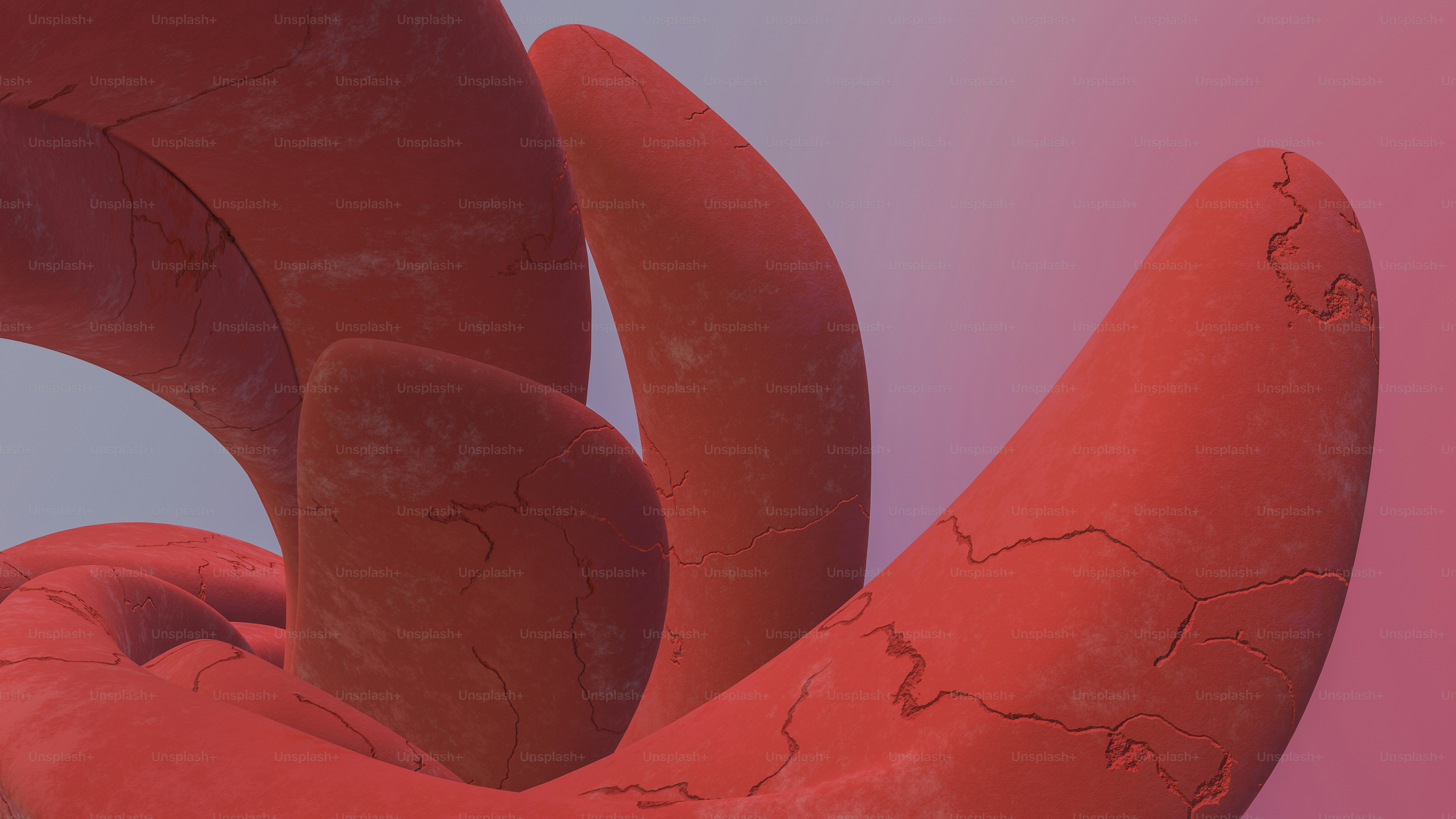 A close up of a red object with a pink background photo – Abstract ...