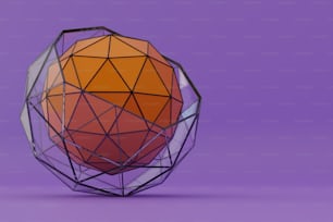 an orange and white object on a purple background