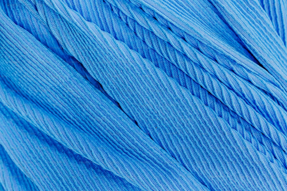 a close up view of a blue thread