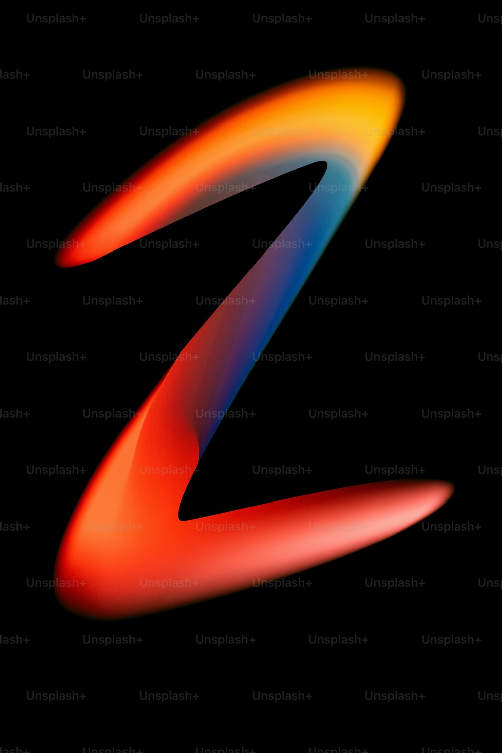 a red and blue z logo on a black background