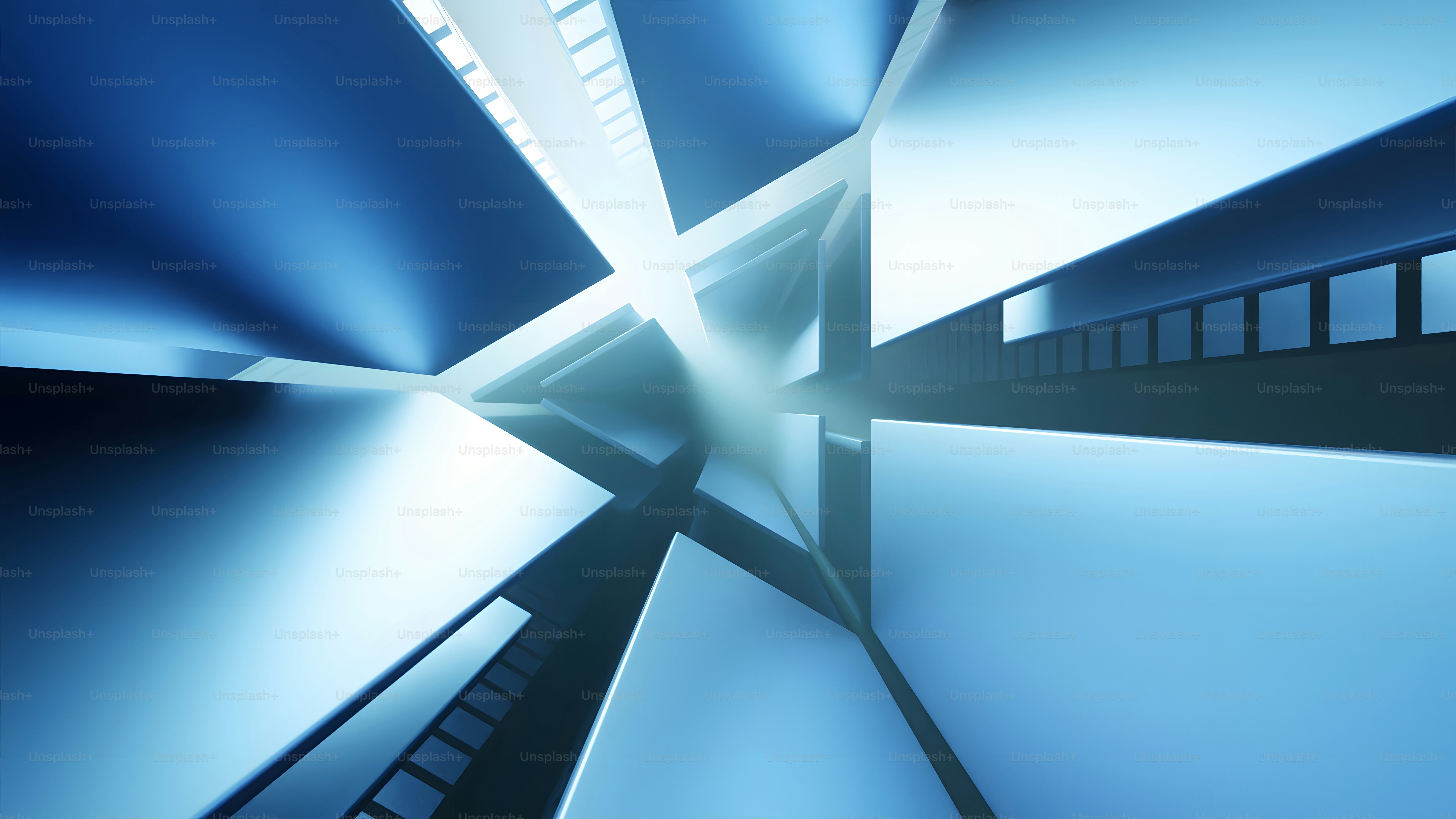An abstract image of a blue and white structure photo – 3d Image on ...