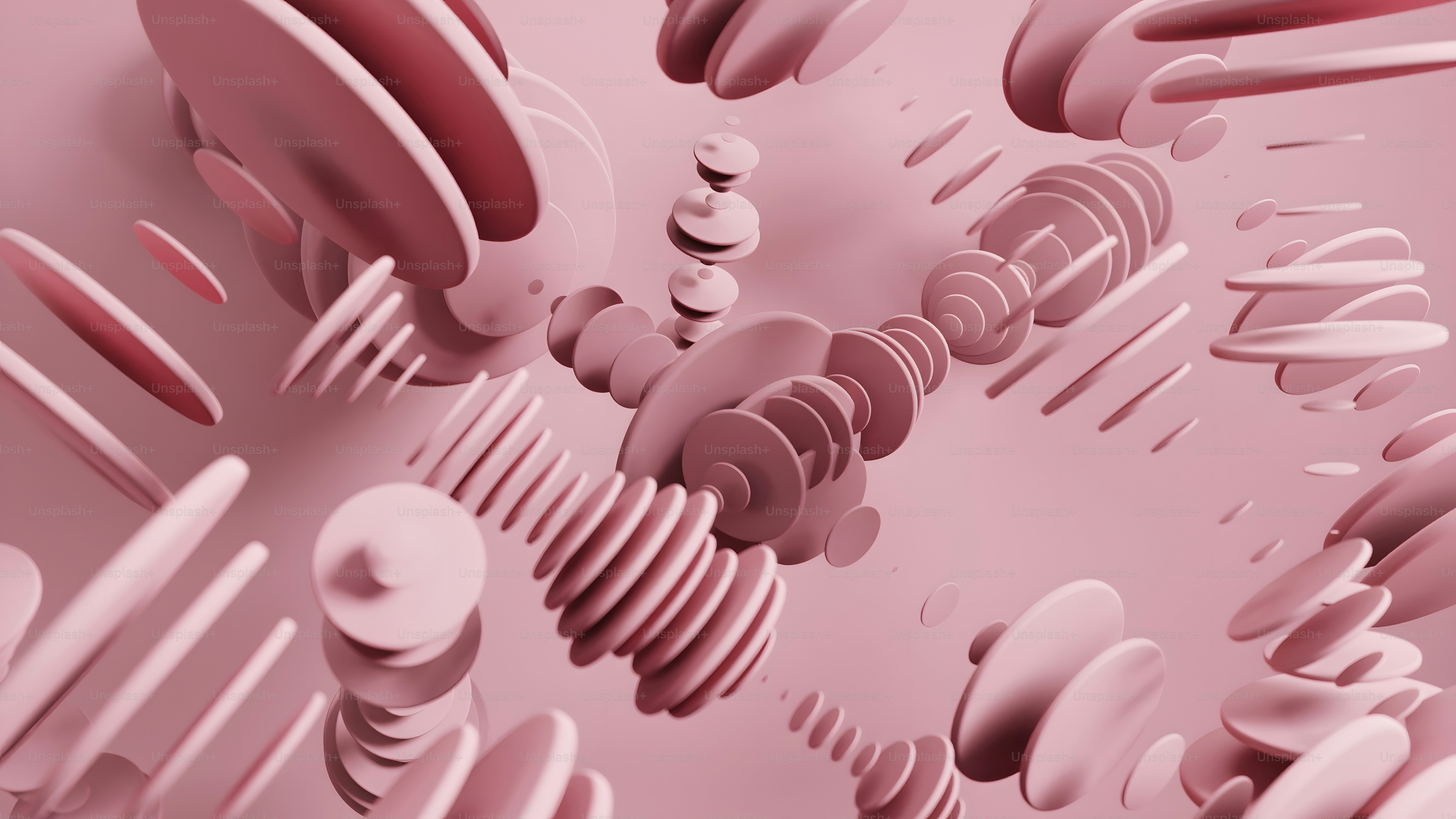 A pink background with many different objects in it photo – Wallpaper ...