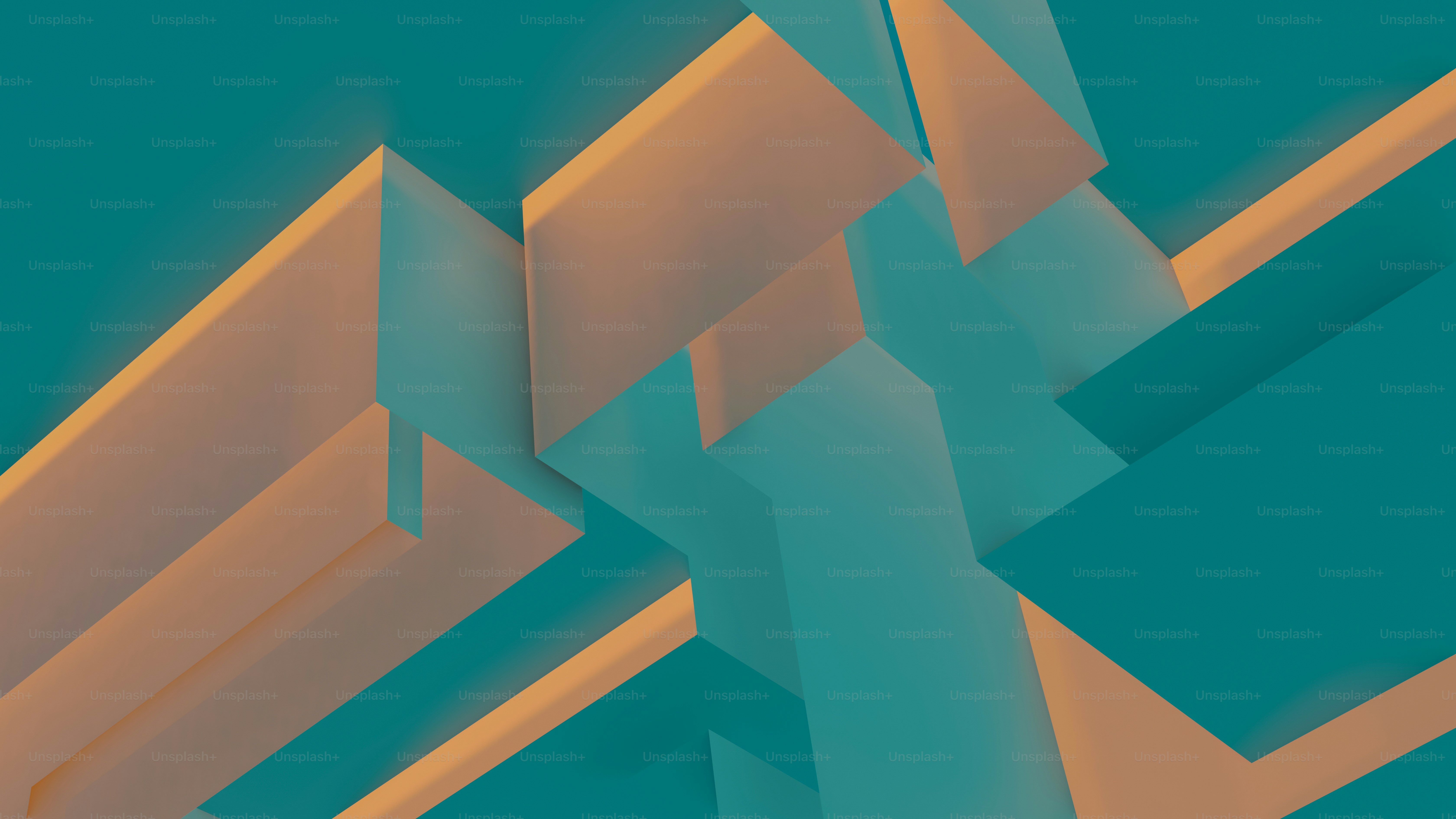 Ein abstraktes Bild mit blauem und orangefarbenem Hintergrund